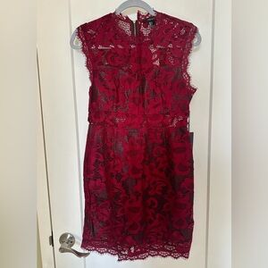 Brand New burgundy lace sleeveless dress - size L
